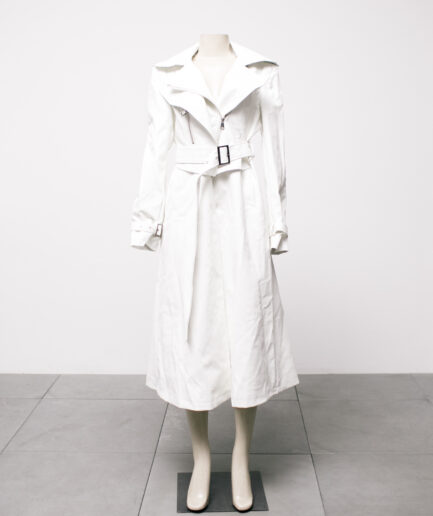 [P/M] Sobretudo de courino branco com bolsos