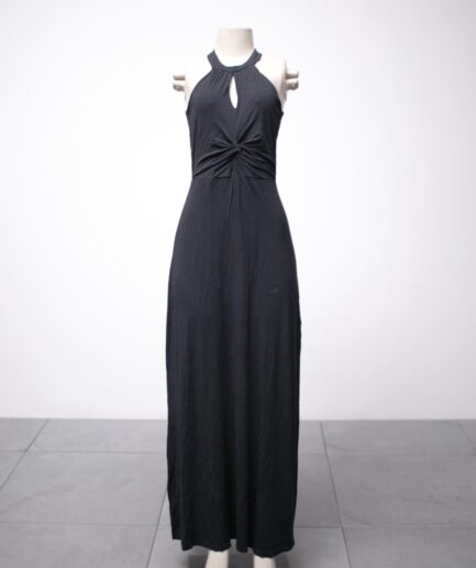 [M] Vestido longo de malha com detalhe torcido Anna Flynn