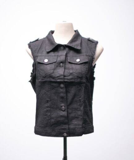 [M/G/GG] Colete jeans destroyed com bolsos