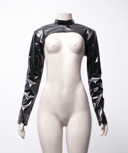 [P/M/G] Bolero manga longa de vinil