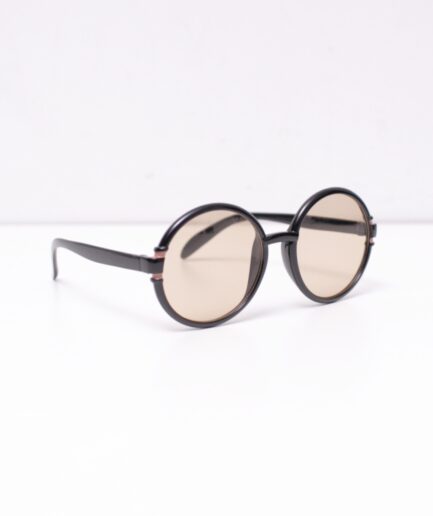 Óculos de sol redondo grande com lente clara