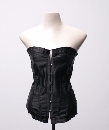 [P/M] Corselet overbust de cetim com babados