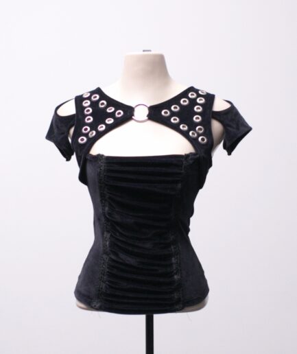 [P/M] Blusa de veludo com ilhoses e argola Black Frost