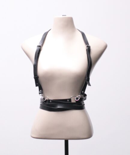 [P/M/G] Harness de courino com argolas e tiras na cintura