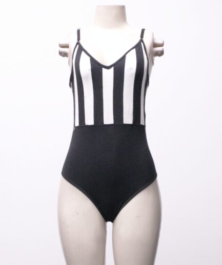 [P] Body listrado com tiras nas costas Violet Voodoo