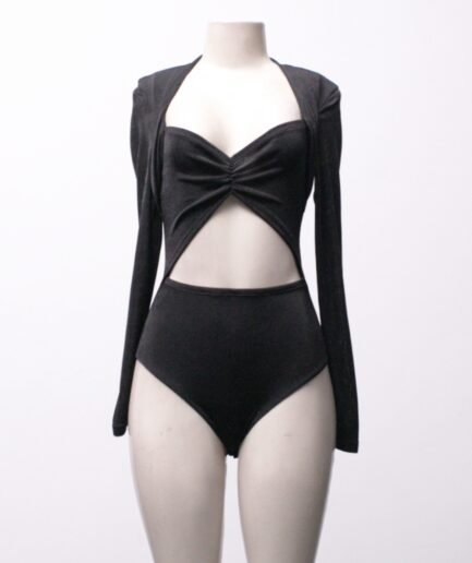 [PP] Body manga longa com abertura na barriga Shein