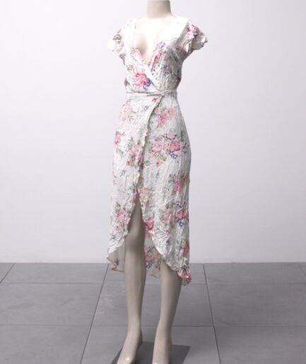 [PP] Vestido midi envelope florido